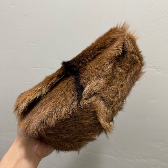 Handmade Asymmetric Leather Shoulder Bag/Hair On Goat- hide Saddle Bag/Crossbody - Picture 13 of 16